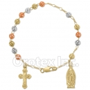 RN 002 Gold Layered Tri-Color Hand Rosary